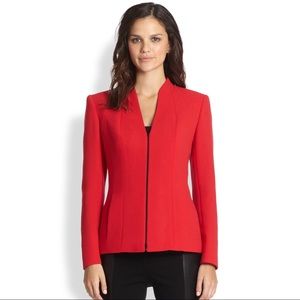 Lafayette148 New York Red Tara Seamed Scuba Jacket